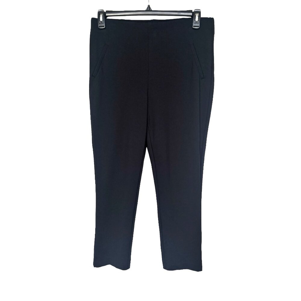 Chico’s Fabulously Slimming Black Cropped Pants Chicos 2 Straight Leg Ponte Knit